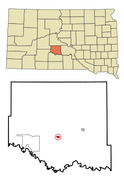 Location in Jones County and the state of South Dakota