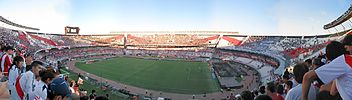 Panoramic view of Estadio Monumental (Buenos Aires, Argentina, football game River Plate)