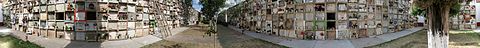 360° panoramic view of the municipal cemetery next to Museum of Mummies in Guanajuato