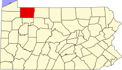 Location of Warren County in Pennsylvania