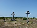 Cruces de madera en el sitio donde Avvakum fue quemado vivo