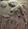 Roman relief showing a Maenad holding a thyrsus, 120–140 AD. Prado Museum, Madrid.