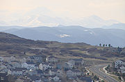 View of Mount Blue Sky from Rock Park in Castle Rock