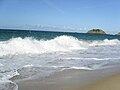 Plage du Guesclin avec le Fort au fond à Saint-Coulomb