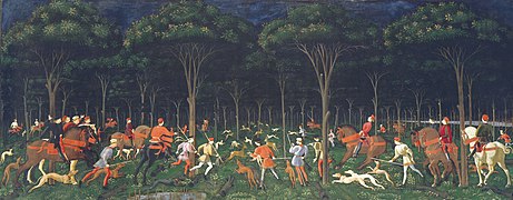 Caza en el bosque, de Paolo Ucello, 1470.