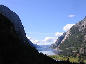 View of Lysebotn, looking west