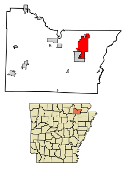 Location in Lawrence County, Arkansas