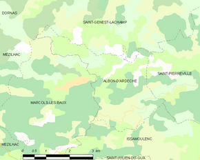 Poziția localității Albon-d'Ardèche