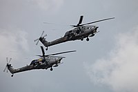 Dois helicópteros de ataque Mi-28N russos.