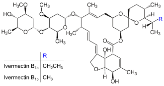 Strukturformeln von Ivermectin B1a und B1b