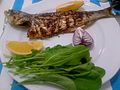 "Lüfer ızgara" or grilled bluefish