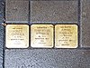 Stolperstein in Oberhausen für Familie Rosenbaum.3 Steine, Saarstraße 53, 2. Mai 2015