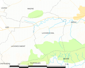 Poziția localității La Digne-d'Aval