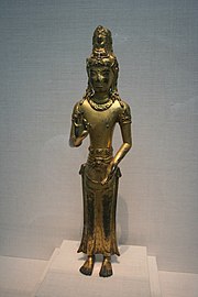 Bodhisattva Guanyin. Gilded domeykite. Dali Kingdom, 12th century