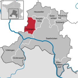 Kaart van Püttlingen