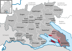 Elhelyezkedése Baden-Württemberg térképén