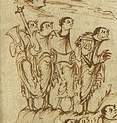 Utrecht Psalter, (left to right) lyre, cythara, timbrel (called that in the text) or drum, harp.