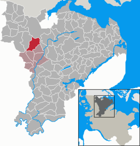 Poziția Wanderup pe harta districtului Schleswig-Flensburg