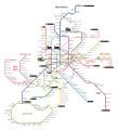 Plano de estaciones del metro.