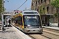 A Porto Metro train at Jardim do Morro station, Gaia.