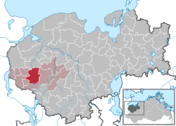 Elhelyezkedése Mecklenburg-Elő-Pomeránia térképén