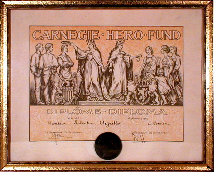 File:Diplome Carnegie Fund octroyéé aux sauveteurs de Marcinelle.JPG