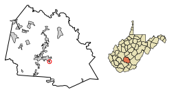 Location of Thurmond in Fayette County, West Virginia.