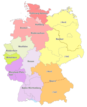 Geografische Einteilung der Oberligen