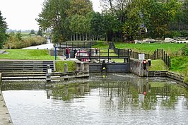 De Anita Andriesensluis in de Leistervaart in Oude Leije