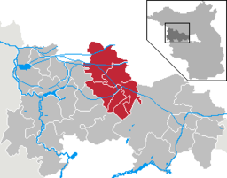 Amt Friesacks läge i Landkreis Havelland, Brandenburg