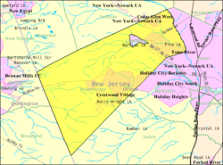 Census Bureau map of Manchester Township, New Jersey