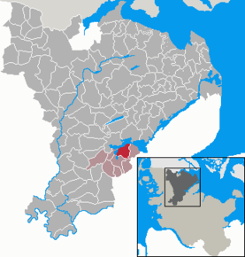 Poziția Fahrdorf pe harta districtului Schleswig-Flensburg