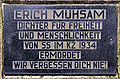 Gedenktafel für Erich Mühsam