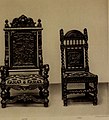 Large old English Hall armchair (one of two) and Old English high-backed char (one of four)