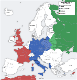 De kaart van Europa tijdens de verovering van Polen.