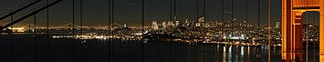 San Francisco Panorama, view through Golden Gate bridge