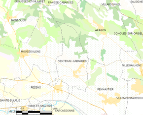 Poziția localității Ventenac-Cabardès