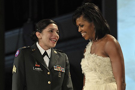 Sergeant Margaret Herrera and First Lady Michelle Obama, 2009