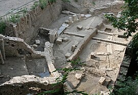 Vue générale de la seconde section de l'amphithéâtre romain de Serdica depuis le nord.