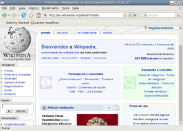 Screenshot van Wikipedia in IceCat