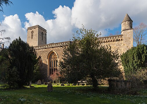 St-Peter-in-the-East (now St Edmund Hall Library) in Oxford seen from the curchyard in the south of the building.