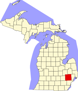 Locatie van Oakland County in Michigan