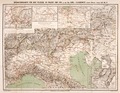 Map of Northern Italy and the Alps to explain Napoleon's military operation there in 1796. Clausewitz: Vom Kriege, 1857.