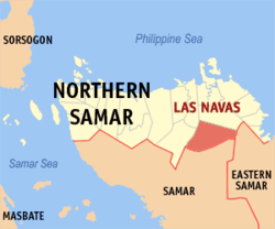 Mapa ning Pangulung Samar ampong Las Navas ilage