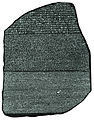 Image 81The Rosetta Stone (c. 196 BC) enabled linguists to begin deciphering ancient Egyptian scripts. (from Ancient Egypt)