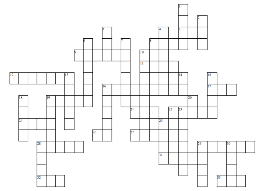 Black-and-white crossword puzzle