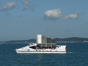 Solar Sailor cruising on Lake Macquarie