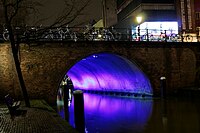 Il Viebrug, uno dei molti ponti sull'Oudegracht (Canale Vecchio)