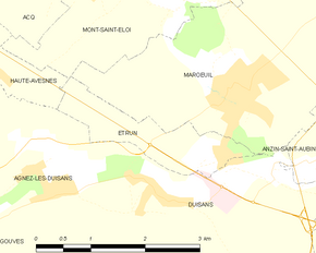 Poziția localității Étrun