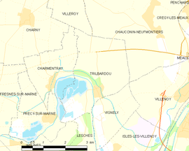 Mapa obce Trilbardou